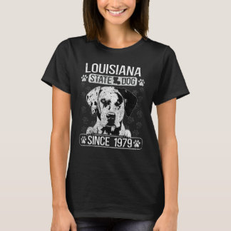 Louisiana Catahoula Leopard Hund US State Hund L T Shirt