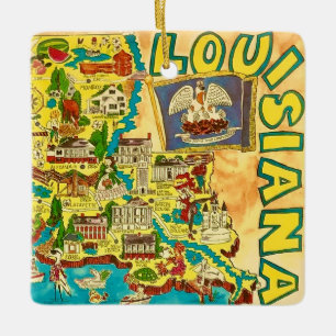 Louisiana Colorful Karta Julgransprydnad Keramik