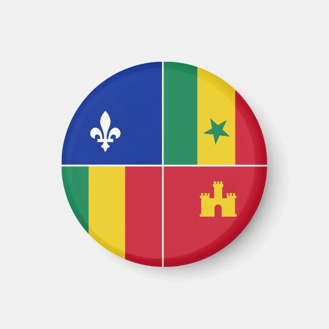 Louisiana Creole flagga Magnet (Framsidan)