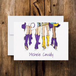 Louisiana Dam Mode Cowboy Boot Lila Gult Tack Kort