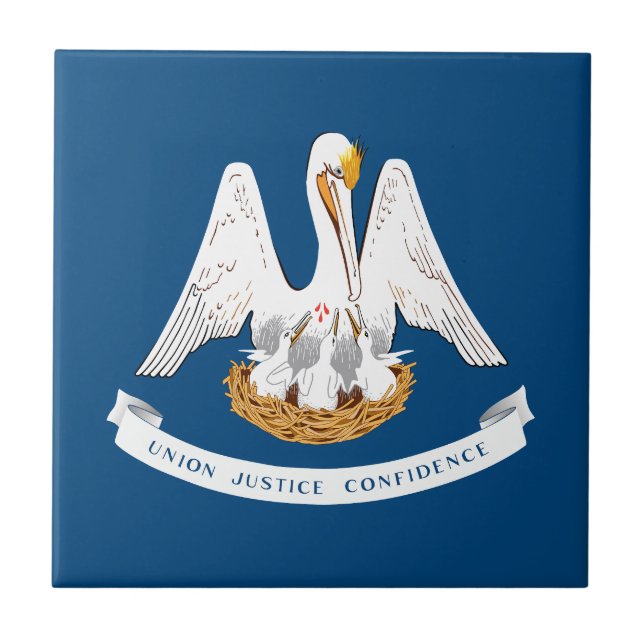 Louisiana delstatsflagga kakelplatta (Framsidan)