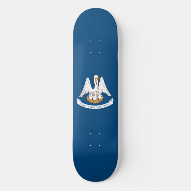 Louisiana delstatsflagga mini skateboard bräda 18,5 cm (Framsida)