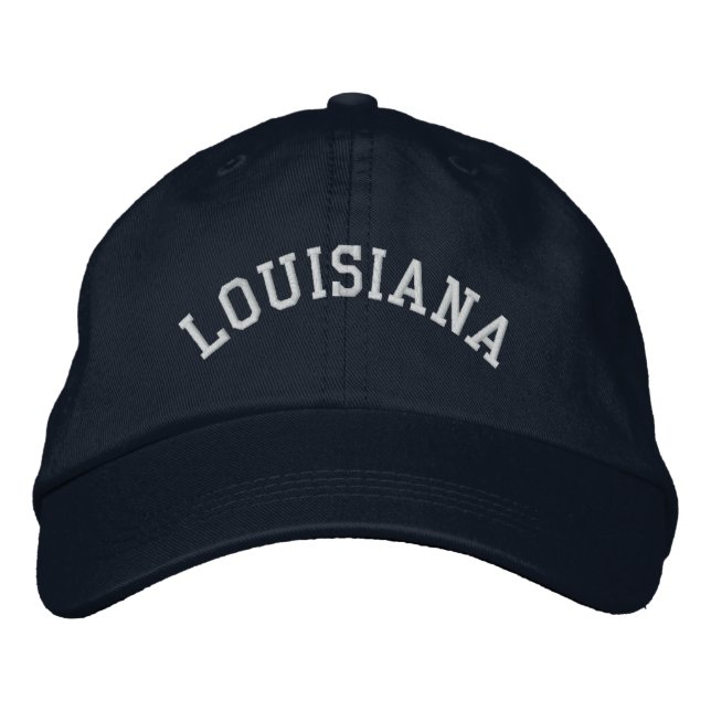 Louisiana Embroized Basic Cap Navy Blue Broderad Keps (Framsida)