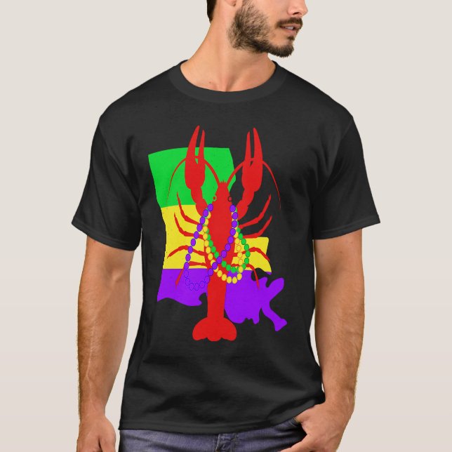 Louisiana Est 1812 Crawfish New Orleans Mardi Gras T Shirt (Framsida)