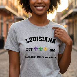 Louisiana Est 1812 Mardi Gras Fleur-de-lis T Shirt