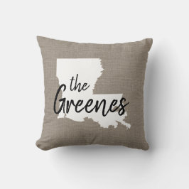 Louisiana Family Monogram State Dekorativ kudde