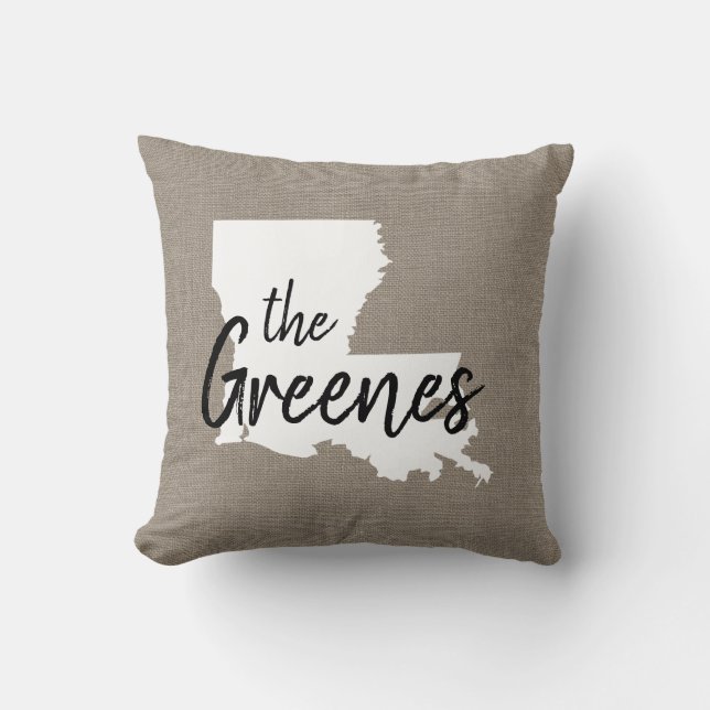 Louisiana Family Monogram State Dekorativ kudde (Framsida)