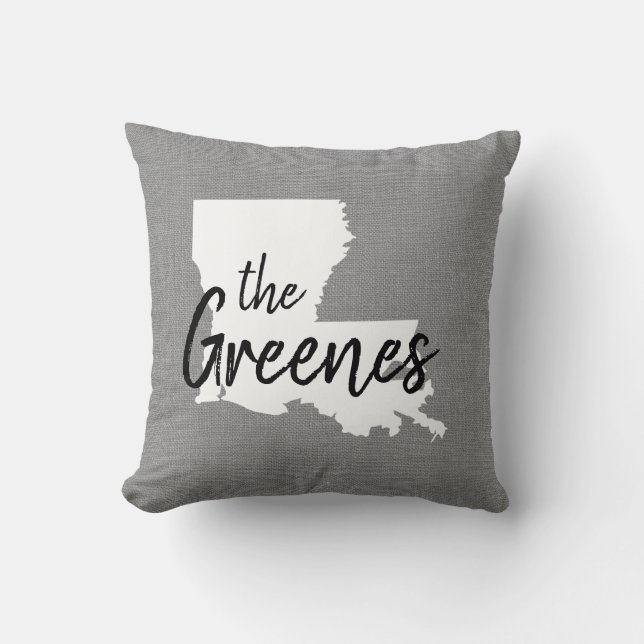 Louisiana Family Monogram State Dekorativ kudde (Framsida)