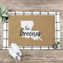 Louisiana Family Monogram State Doormat