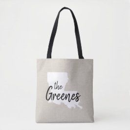 Louisiana Family Monogram State Tote Bag Tygkasse