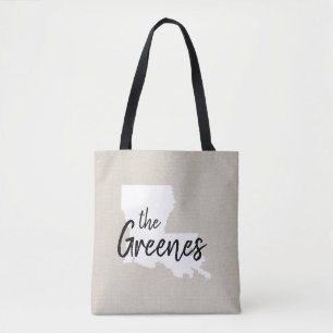 Louisiana Family Monogram State Tote Bag Tygkasse