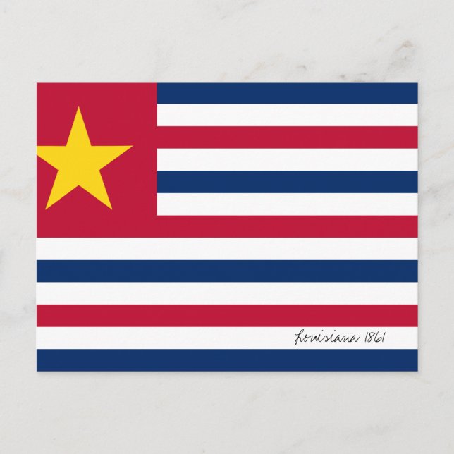Louisiana Flagga 1861 Vykort (Framsida)