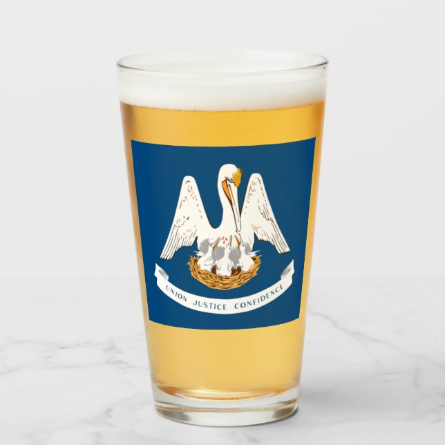 LOUISIANA FLAGGA GLASKOPP (Framsida fylld)
