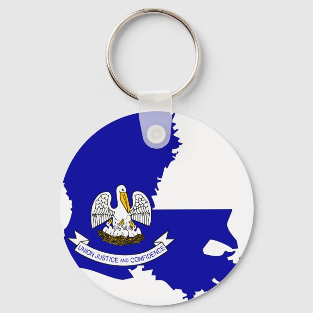 Louisiana Flagga Karta Nyckelring (Framsida)