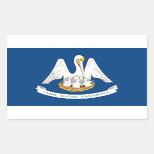 Louisiana Flagga Rektangulärt Klistermärke