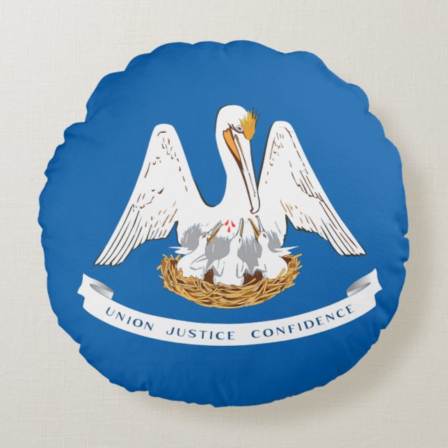 Louisiana flagga rund kudde (Framsidan)
