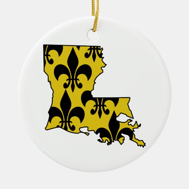 Louisiana Fleur de Lis Julgransprydnad Keramik (Framsidan)