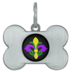 Louisiana Fleur de lis (Mardi Gras) .jpg ID-bricka Husdjur