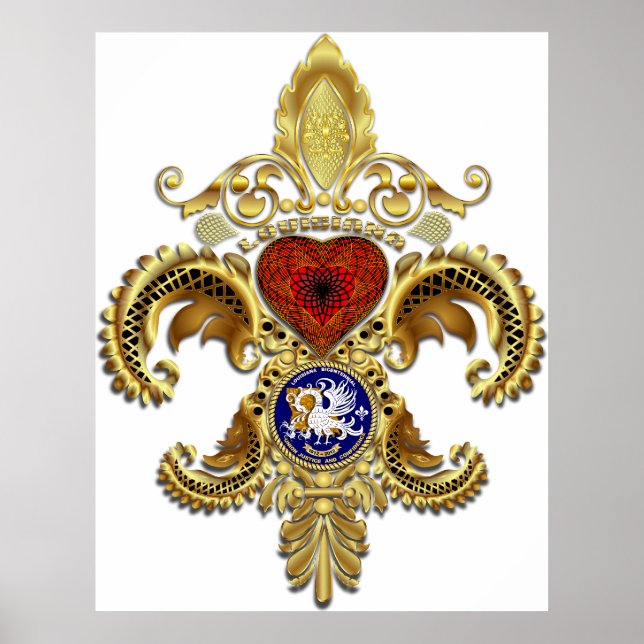 Louisiana Fleur De Lis med skugga Poster (Framsidan)