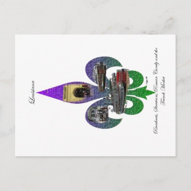 Louisiana Fleur de Lis Vykort (Framsida)