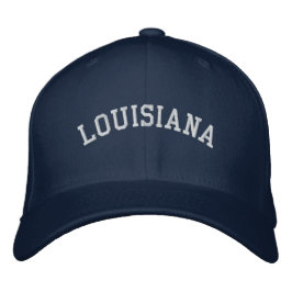 Louisiana Flexfiit Wool Cap Navy Blue Broderad Keps
