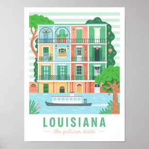 Louisiana, Förenta staterna, sommarresa Poster