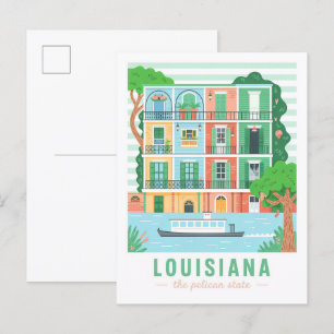 Louisiana, Förenta staterna, sommarresa Vykort
