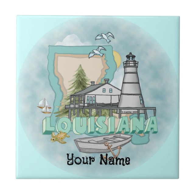 Louisiana fyr kakelplatta (Framsidan)
