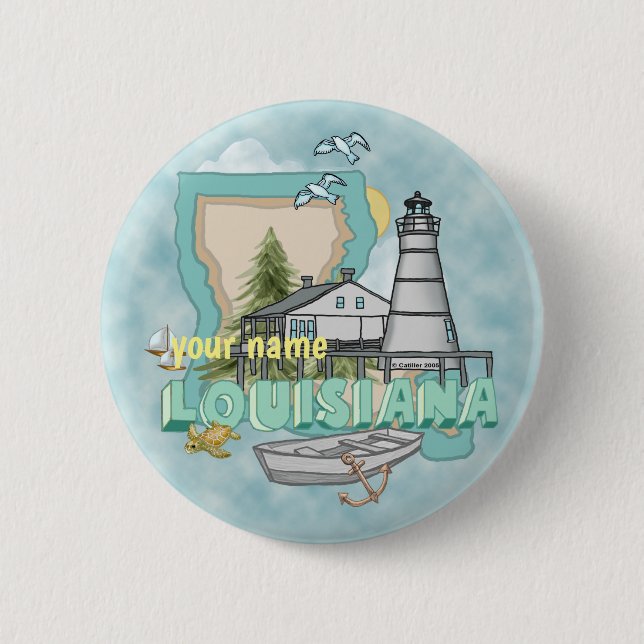 Louisiana fyr pin knapp (Framsida)