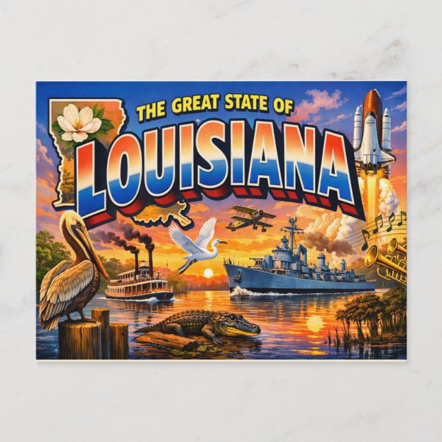 Louisiana Greetings vykort  (Framsida)
