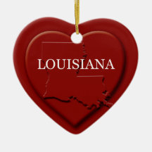 Louisiana Heart Karta jul Ornamet