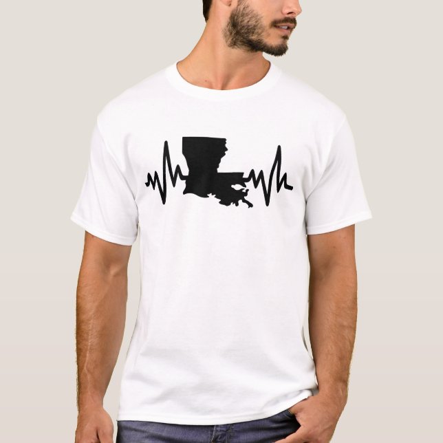 Louisiana heartbeat design unisex t shirt (Framsida)