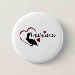Louisiana Hearts med Pelicans Button Knapp