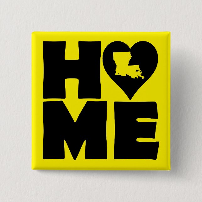 Louisiana Hem Stat Knappsats Badge Pin Knapp (Framsida)