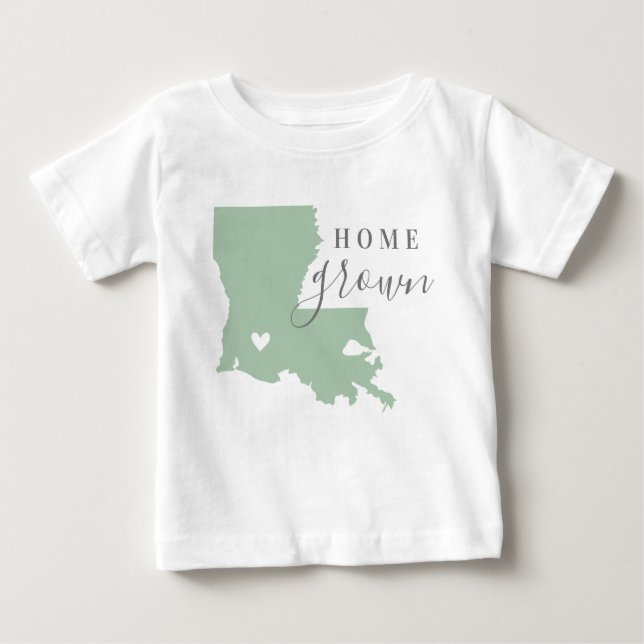 Louisiana Home Grown | Redigerbar Färg-stat Karta T Shirt (Framsida)