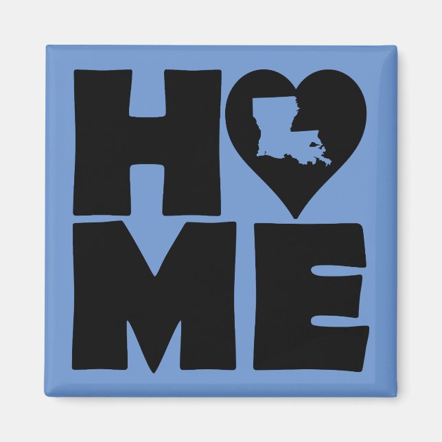 Louisiana Home Heart State Kylskåpsmagnet (Framsidan)