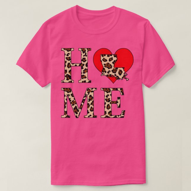 Louisiana Home Leopard Print TShirt T Shirt (Design framsida)