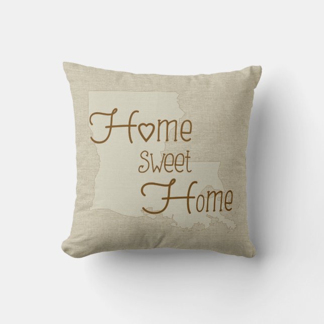 Louisiana-Home Sweet Home burlap-look eget namn Kudde (Framsida)