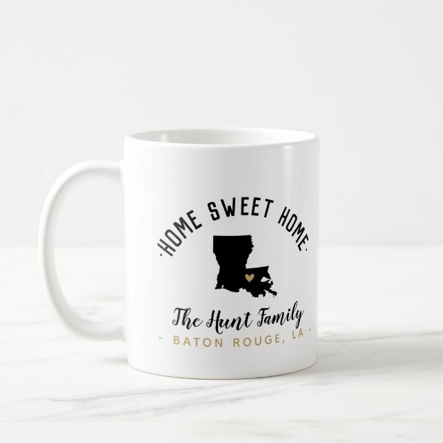 Louisiana Home Sweet Home Family Monogram Mugg (Vänster)