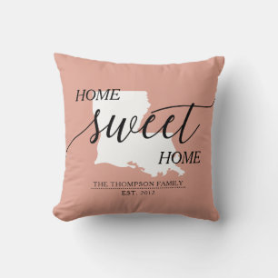 Louisiana Home Sweet Home Family Namn Kudde