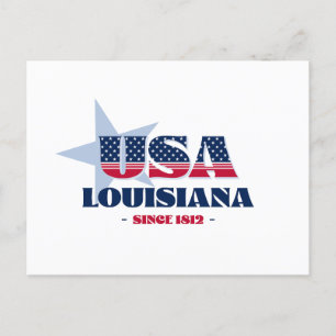 Louisiana i rött, vitt och blått vykort
