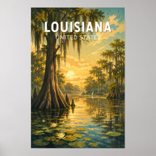 Louisiana Illustration Resa Konst Vintage Poster
