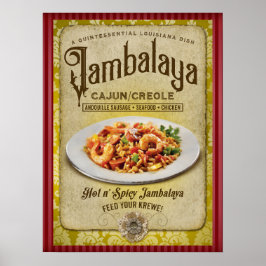 Louisiana Jambalaya New Orleans Vintage affisch