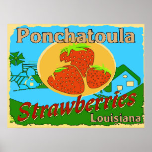 Louisiana jordgubbar, Ponchatoula Poster