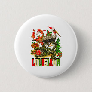 Louisiana jul Bayou Alligator Tomte Hatt Högtid Knapp