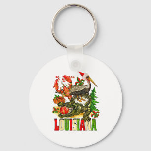 Louisiana jul Bayou Alligator Tomte Hatt Semester Nyckelring