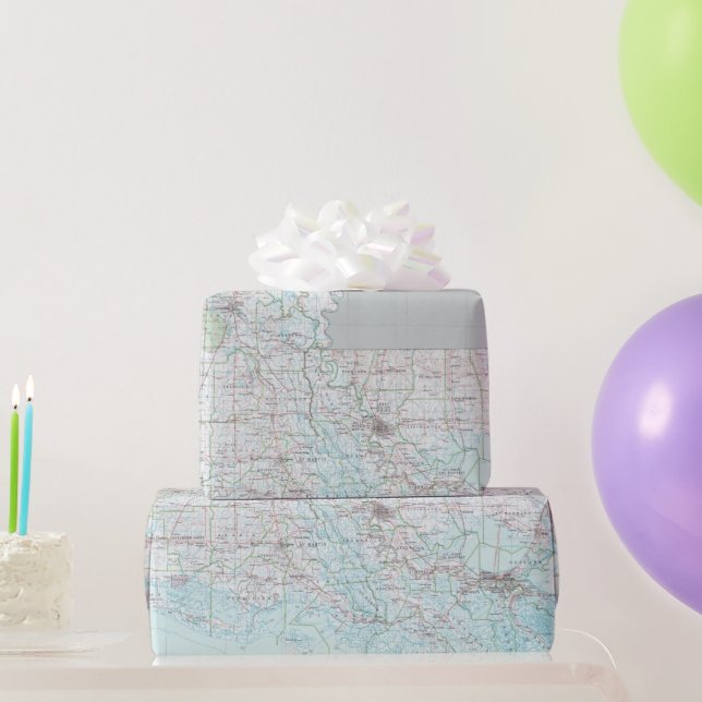 Louisiana Karta (1991) Bayou State Atlas Presentpapper (Festgåvor)