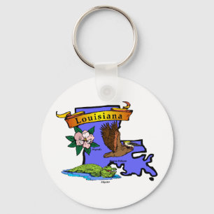 Louisiana Karta Nyckelring