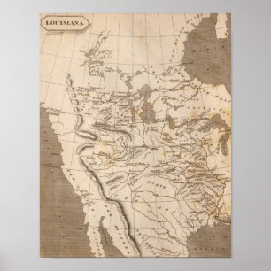 Louisiana karta vid Arrowsmith Poster