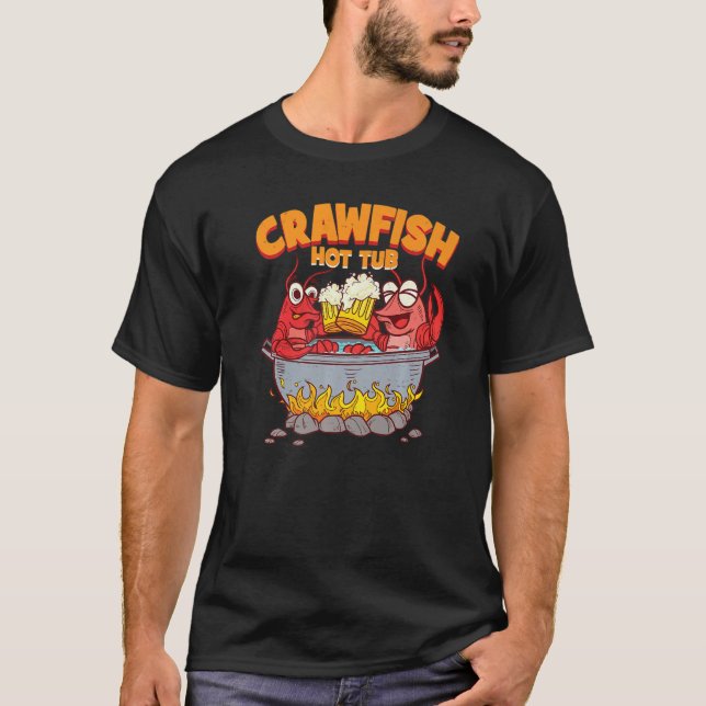 Louisiana Kräftor Boil Hett Tub Cajun T Shirt (Framsida)